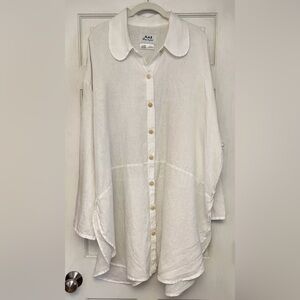 SOLD FLAX Unique Ivory Linen Shirt